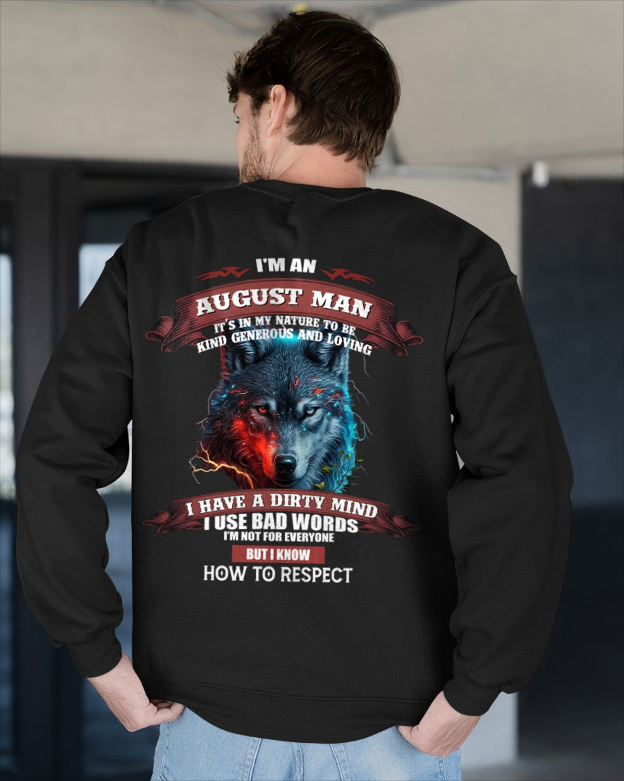 AUGUST - KNOW HOW TO RESPECT - BIRTHDAY T-SHIRT FOR MEN - NGHL08 / male (SKU12-162-08)