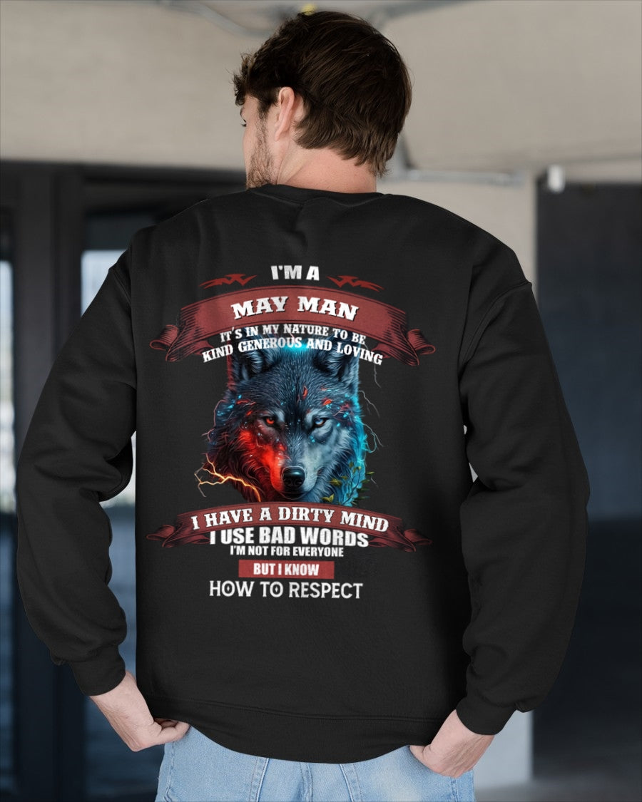 MAY - KNOW HOW TO RESPECT - BIRTHDAY T-SHIRT FOR MEN - NGHL05 / male (SKU12-162-05)