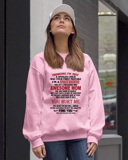 MARCH - TO MY DAUGHTER - SPOILED DAUGHTER - PERFECT GIFT FOR DAUGHTER - GIFT FROM MOM - NGHL03 (SKU10-151-03)