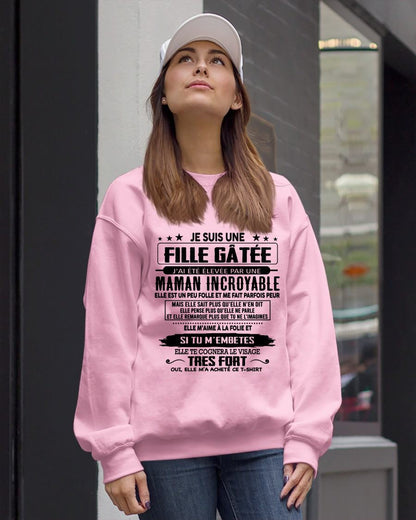T-SHIRT JE SUIS UNE FILLE CHANCEUSE – CADEAU TOUCHANT DE MAMAN INCROYABLE - frNGHL00 (SKU26T-0190-00)