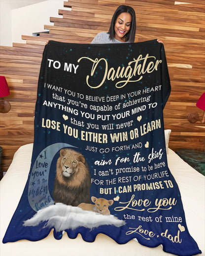 BLANKET FOR DAUGHTER - GIFT FROM DAD - COMFORT & WARMTH GIFT (SKUB11-91)