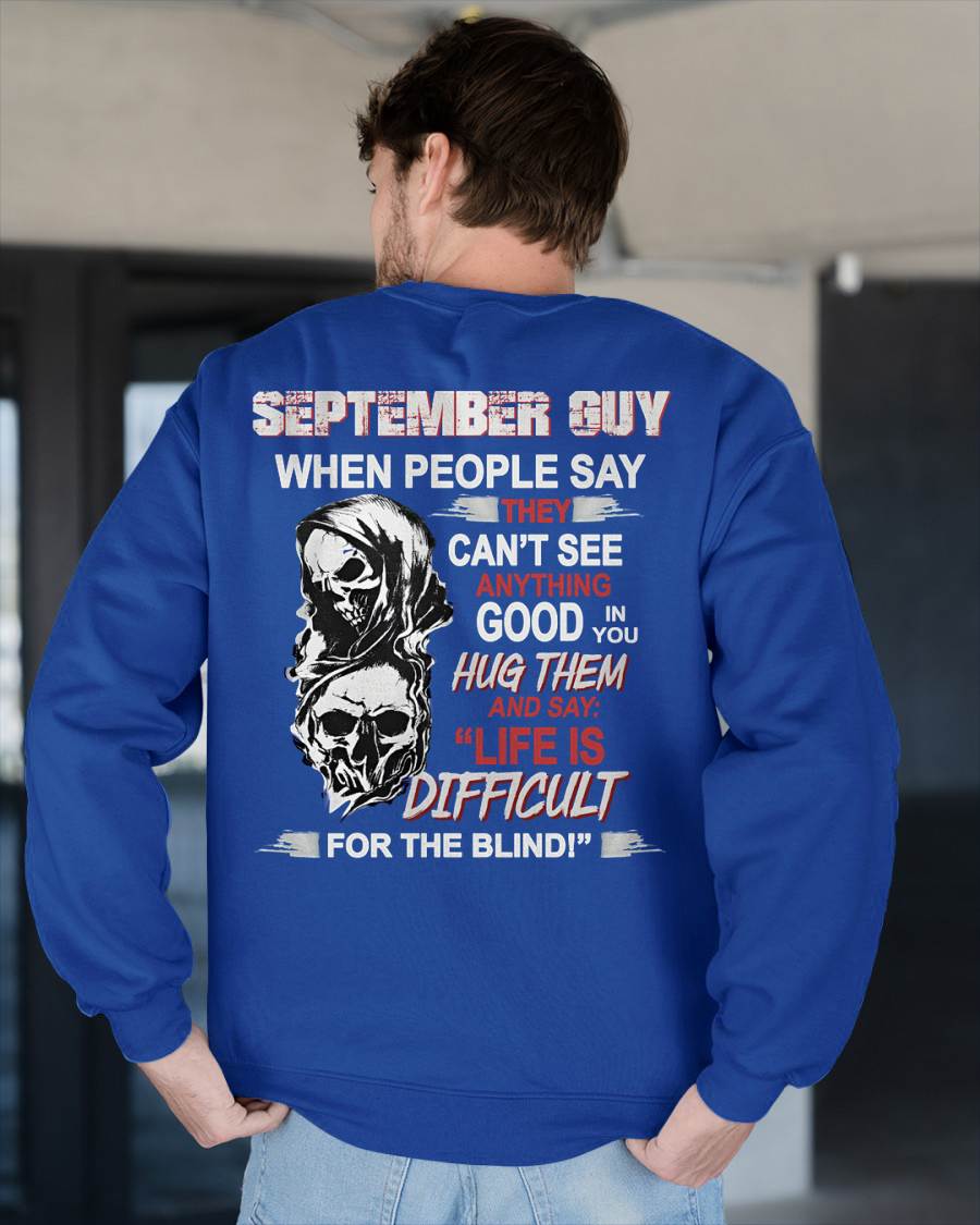 SEPTEMBER -  HUG THEM AND SAY... - BIRTHDAY T-SHIRT FOR MEN - NGHL09 (SKU12-253-09)