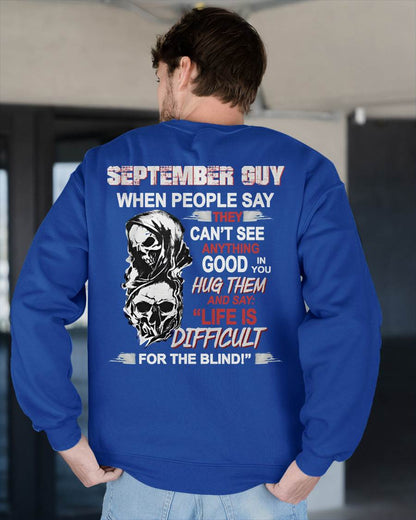 SEPTEMBER -  HUG THEM AND SAY... - BIRTHDAY T-SHIRT FOR MEN - NGHL09 (SKU12-253-09)