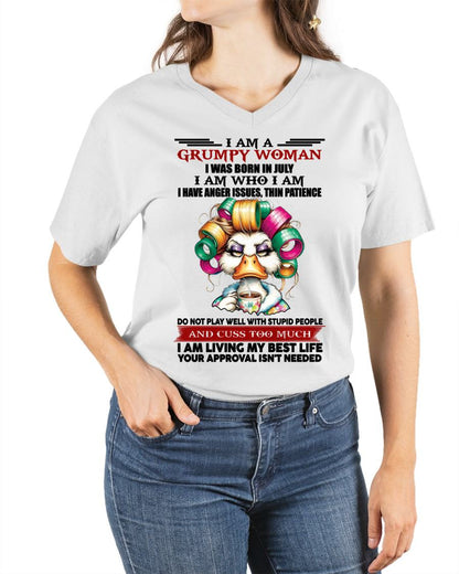 JULY - GRUMPY WOMAN - BIRTHDAY SHIRT FOR WOMEN - NGHL07 (SKU26T-01-22-07)