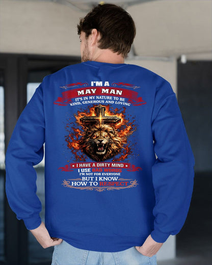 MAY - KIND AND LOVING ARE MY NATURE - PREMIUM DTG PRINT BIRTHDAY T-SHIRT FOR MEN - NGHL05 (SKU26T-01-31-05)