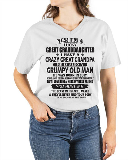 JULY - LUCKY GREAT GRANDDAUGHTER OF CRAZY GREAT GRANDPA - PERFECT GIFT FROM GREAT GRANDPA - NGHL07 (SKU12-287-07)
