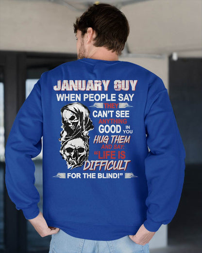 JANUARY - HUG THEM AND SAY... - BIRTHDAY T-SHIRT FOR MEN - NGHL01 (SKU12-253-01)