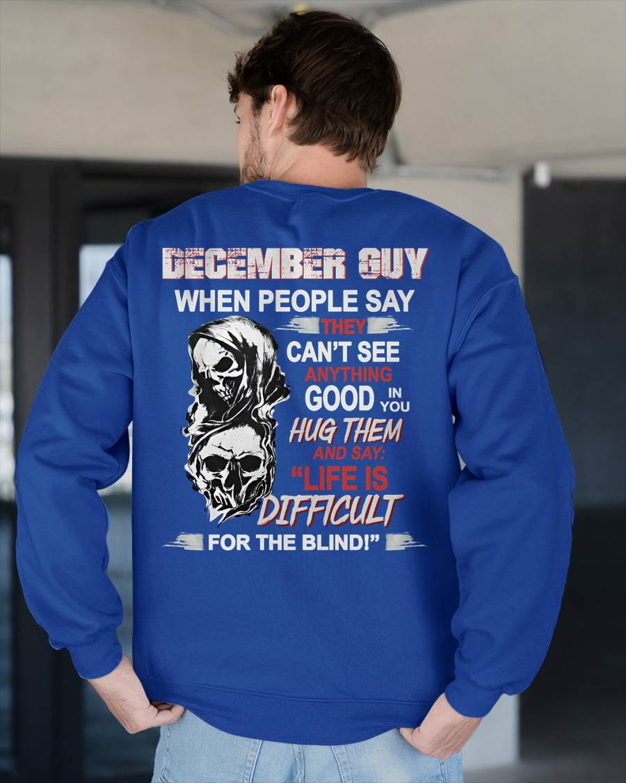 DECEMBER -  HUG THEM AND SAY... - BIRTHDAY T-SHIRT FOR MEN - NGHL12 (SKU12-253-12)