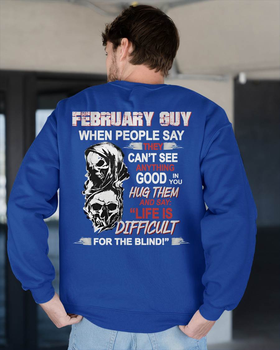FEBRUARY - HUG THEM AND SAY... - BIRTHDAY T-SHIRT FOR MEN - NGHL02 (SKU12-253-02)
