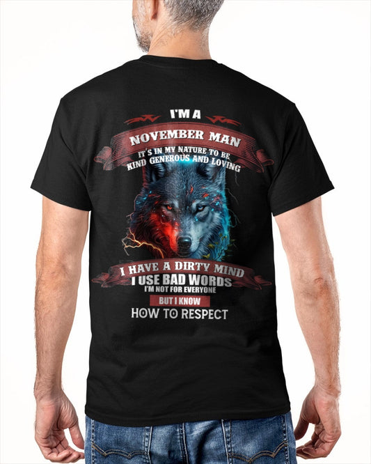 NOVEMBER - KNOW HOW TO RESPECT - BIRTHDAY T-SHIRT FOR MEN - NGHL11 / male (SKU12-162-11)