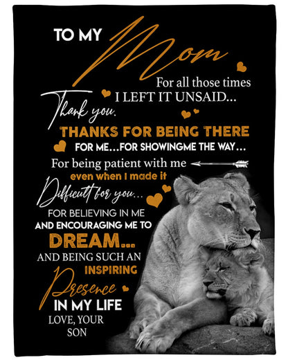 Special Gift For Your Mom Blanket From Son
