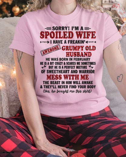 FEBRUARY - SPOILED WIFE OF AWESOME GRUMPY OLD HUSBAND - PERFECT GIFT  FROM HUSBAND - NGHL02 (SKU12-111-02)