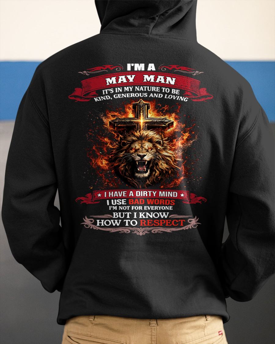 MAY - KIND AND LOVING ARE MY NATURE - PREMIUM DTG PRINT BIRTHDAY T-SHIRT FOR MEN - NGHL05 (SKU26T-01-31-05)