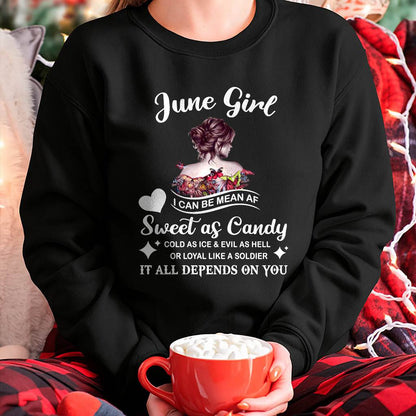 June Girl T-Shirt – Sweet As Candy, Cold As Ice - Birthday Gift for Women - NGHL06 (SKU26T-01-38-06)