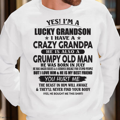 JULY - LUCKY GRANDSON OF CRAZY GRANDPA -  PERFECT GIFT FROM GRANDPA - NGHL07 (SKU12-145-07)