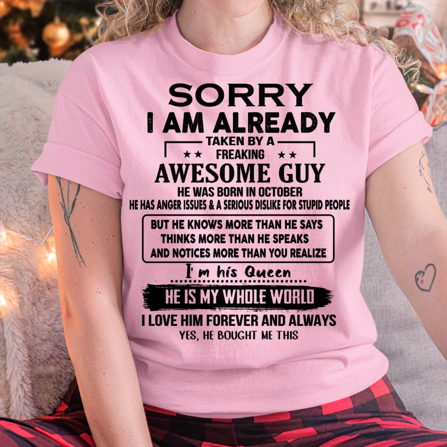 October - Taken by an Awesome Guy Shirt - Perfect Gift For Your Girlfriend NGHL10 (SKUT08-11-10)