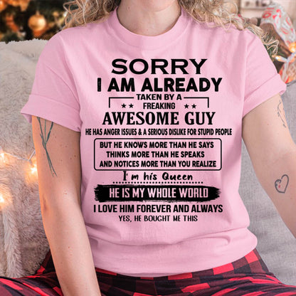 Taken by an Awesome Guy Shirt - Perfect Gift For Your Girlfriend NGHL00 (SKUT08-11-00)