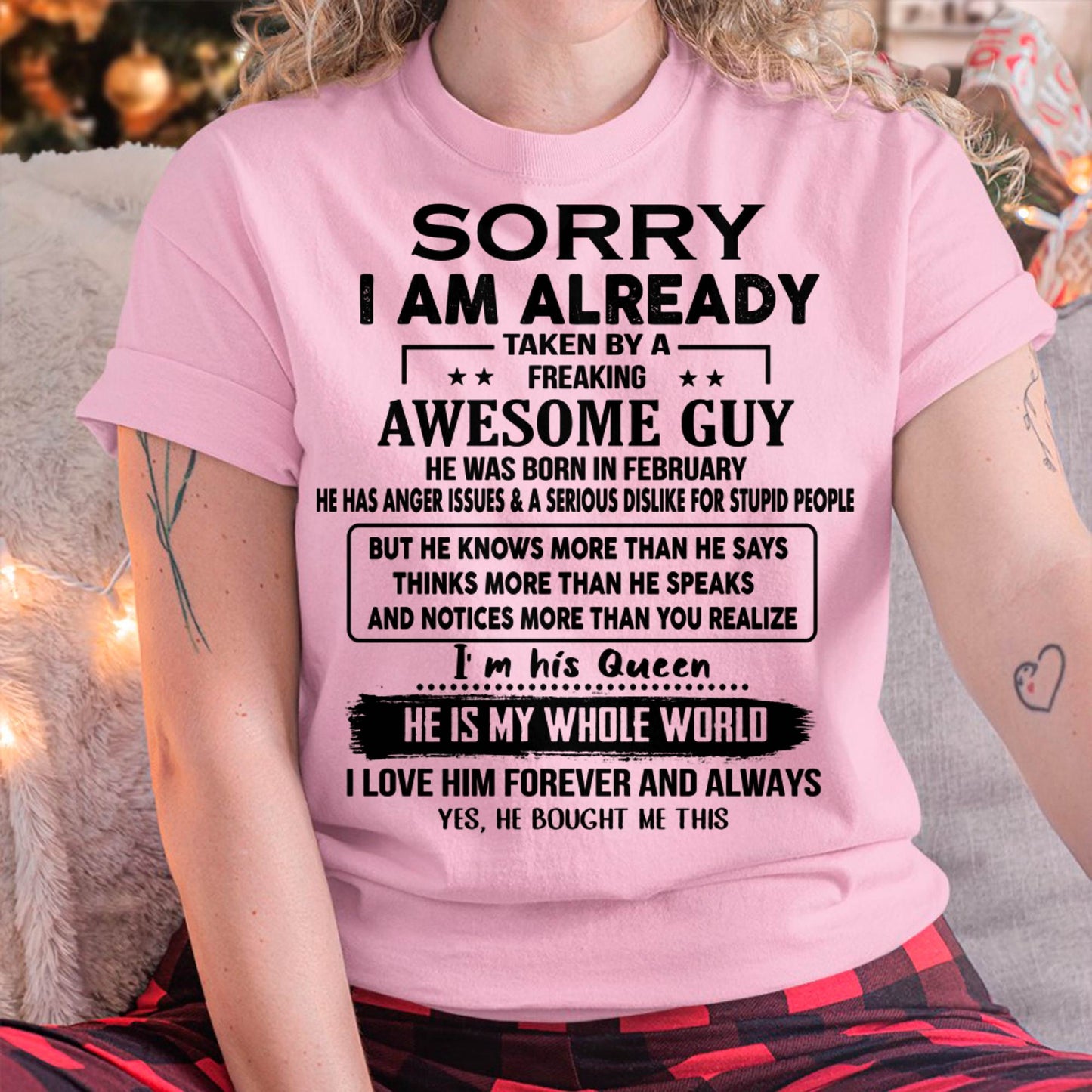 February - Taken by an Awesome Guy Shirt - Perfect Gift For Your Girlfriend NGHL02 (SKUT08-11-02)