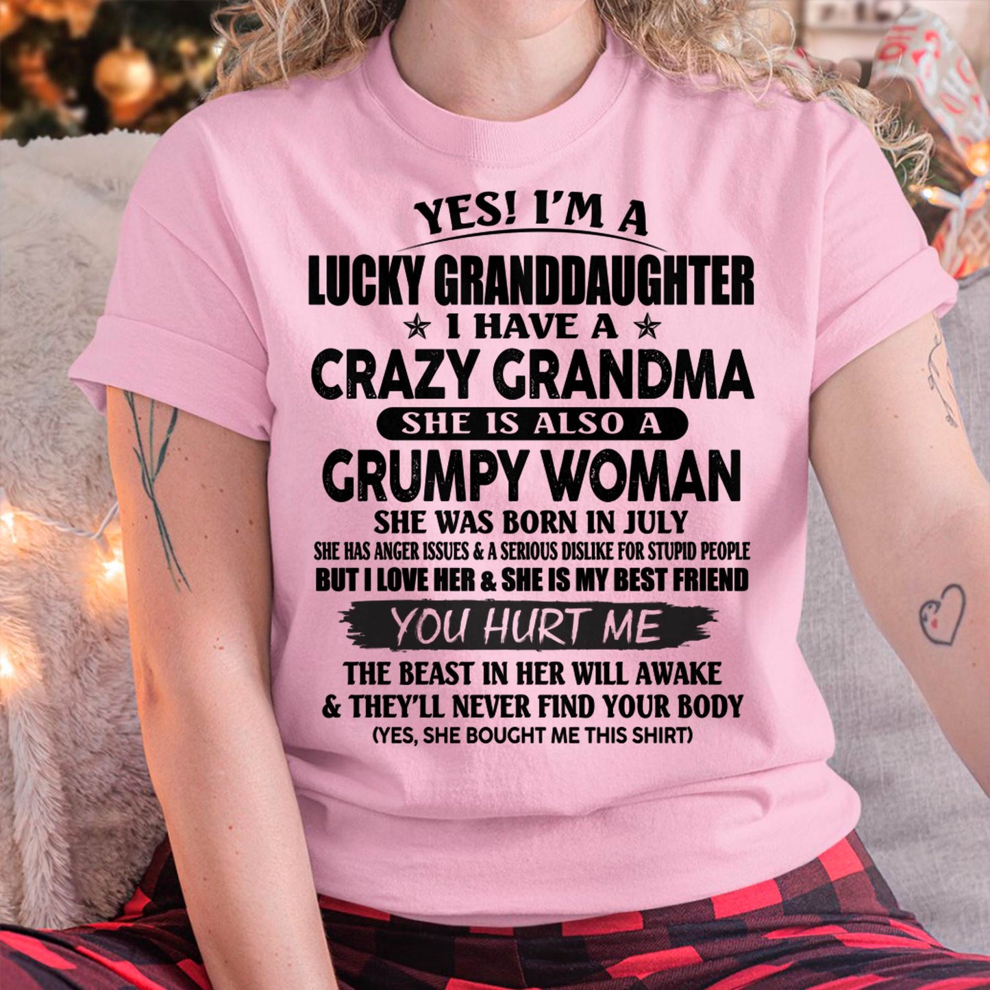 JULY - LUCKY GRANDDAUGHTER OF CRAZY GRANDMA - PERFECT GIFT FROM GRANDMA - NGHL07 (SKU12-146-07)
