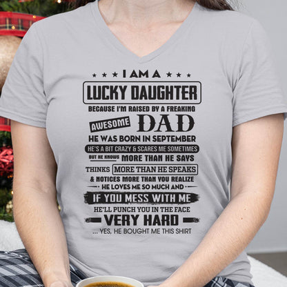 September - Lucky Daughter of Awesome Dad - Perfect Gift For Daughter From Dad - NGHL09 (SKU08-47-09)