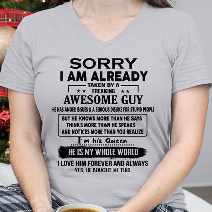 Taken by an Awesome Guy Shirt - Perfect Gift For Your Girlfriend NGHL00 (SKUT08-11-00)