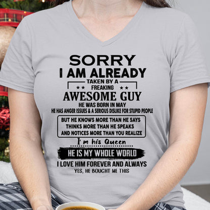 May - Taken by an Awesome Guy Shirt - Perfect Gift For Your Girlfriend NGHL05 (SKUT08-11-05)