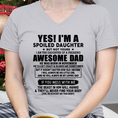 November - I'm Spoiled Daughter - Gift for Daughter from Dad - NGHL11 (SKU-TDD1206-11)