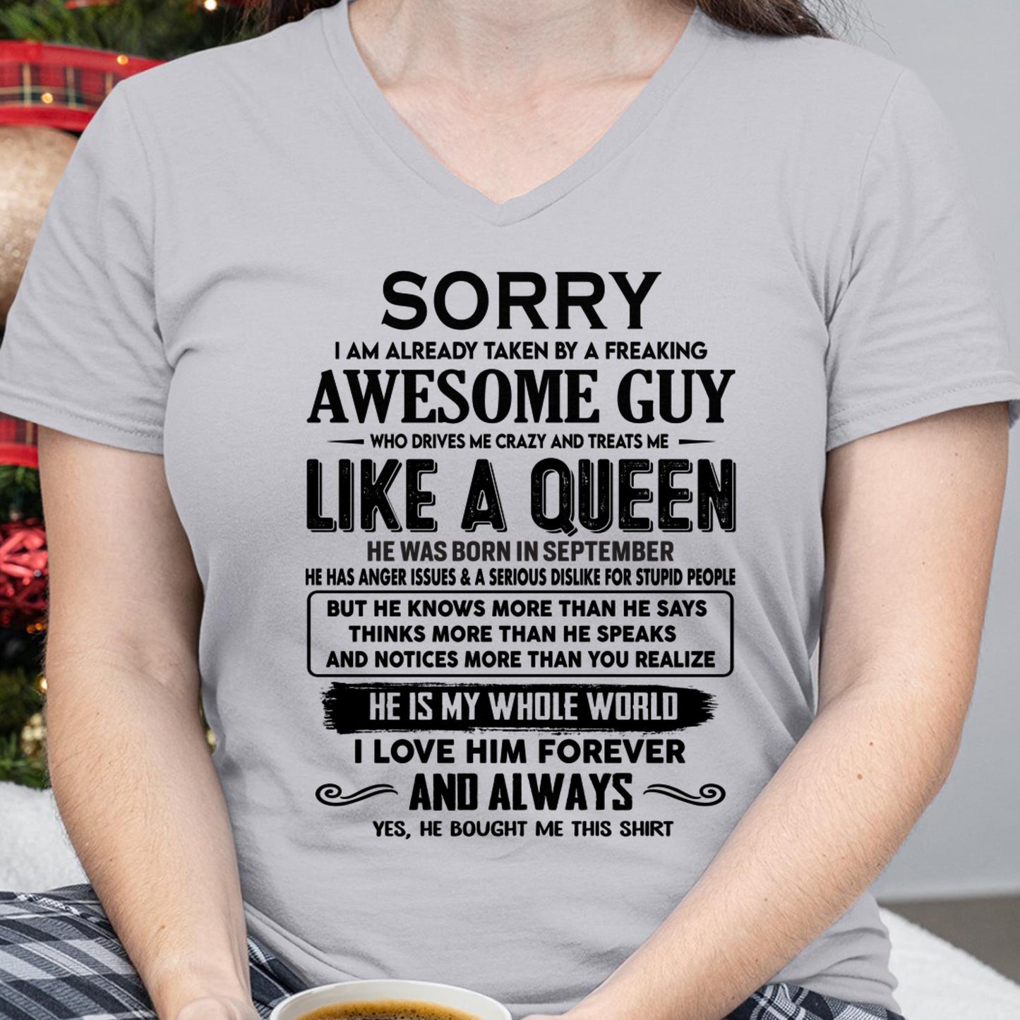 September - Sorry I am already taken by a freaking awesome guy - Gift for Wife From Husband - NGHL09 (SKU-SRG-09)