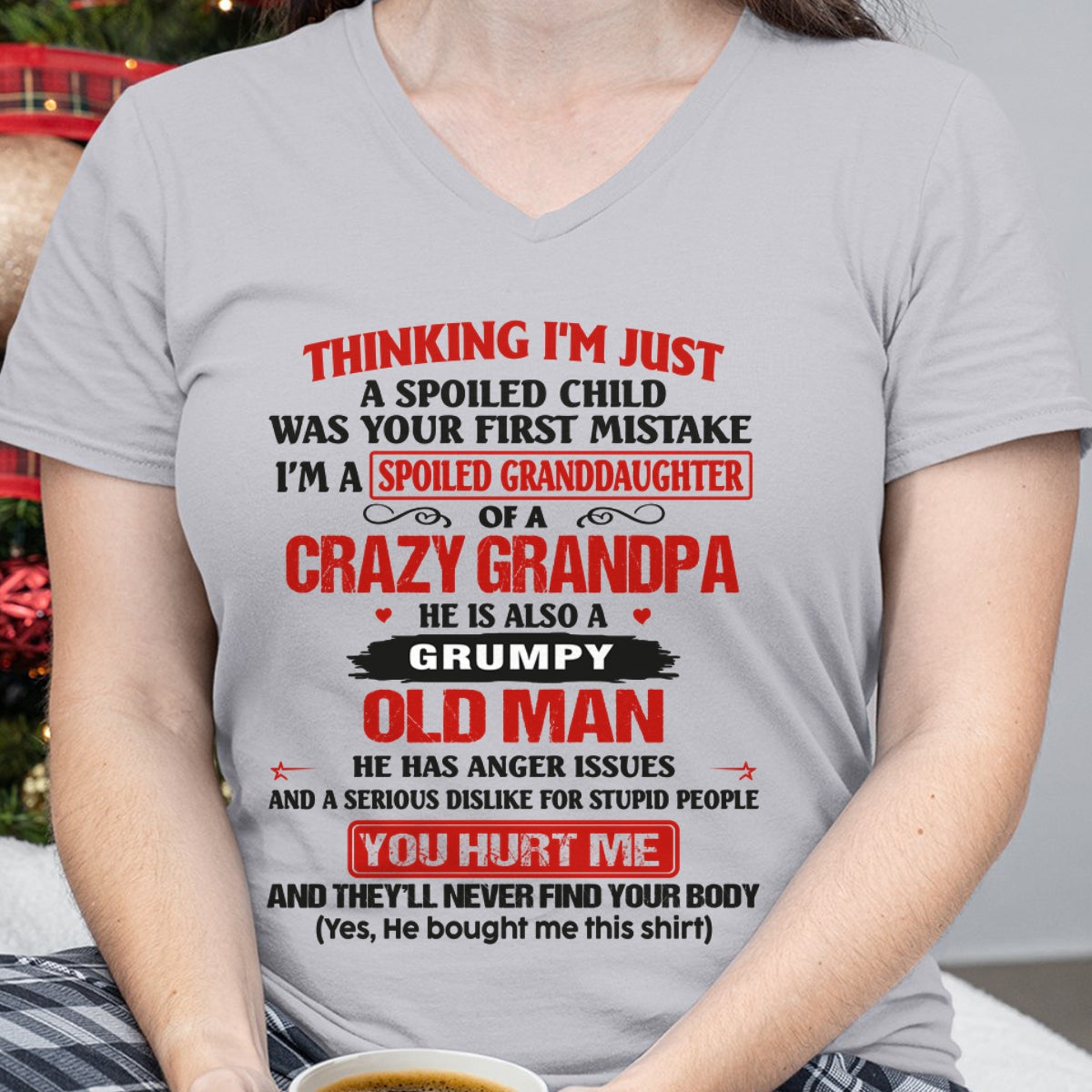 Spoiled Granddaughter of a Crazy Grandpa Shirt – Birthday Gift from Grandpa / Man - NGHL00 (SKU12-200-00)